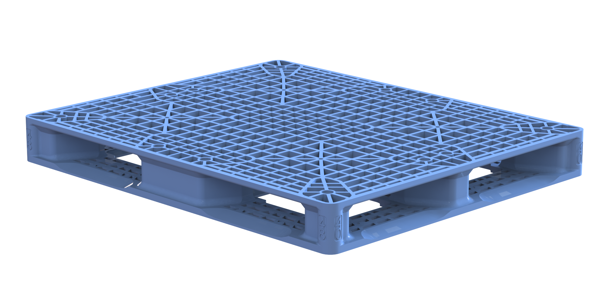 40 x 48 ProTech Single Piece Stackable Plastic Pallet - Gray Image 2